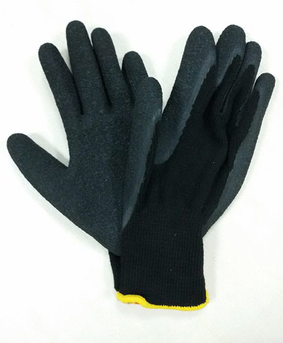 black latex coated glove