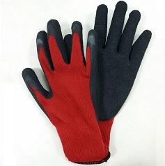 black latex coated glove 10 gauge polyester shell