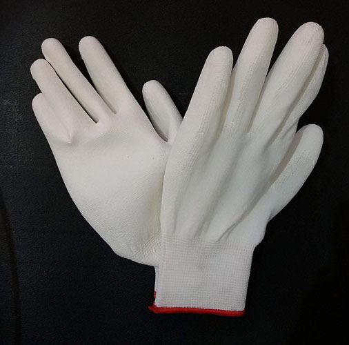 white PU glove